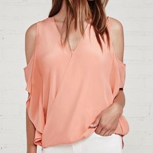 Bailey 44 Peach Azalea Silk Cold Shoulder Top